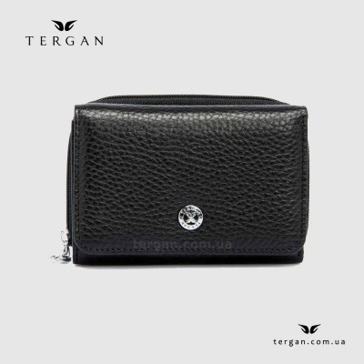 Кошелек женский TERGAN 5798 Кожаный отделение для монет внешнее на молнии SIYAH FLOATER Черный