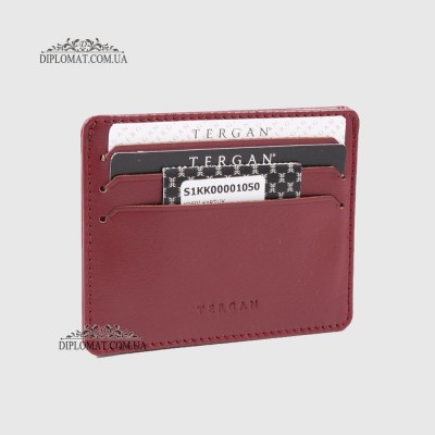 Картхолдер Кредитница TERGAN 1050 Кожаный 7 отделений для карт и ID документов BORDO RUSTIC