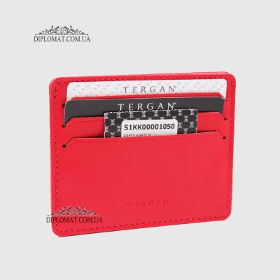 Картхолдер Кредитница TERGAN 1050 Кожаный 7 отделений для карт и ID документов KIRMIZI RUSTIC Красный