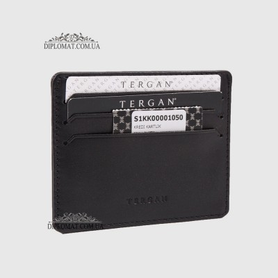 Картхолдер Кредитница TERGAN 1050 Кожаный 7 отделений для карт и ID документов SIYAH RUSTIC Черный