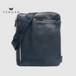 Сумка мужская TERGAN 21274 Через плечо Кожаная с 4 наружными Отделениями на молнии LACIVERT NAPPA Темно Синий