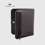 Портмоне мужское TERGAN 1594 кожаное на кнопке небольшого размера  SIYAH RUSTIC / LACIVERT RUSTIC Черный с Синим