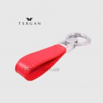 Брелок кожаный для ключей TERGAN 0248 На два кольца  KIRMIZI DANA BASKILI NAPPA Красный/Розовый