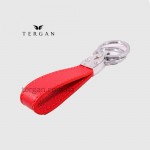 Брелок кожаный для ключей TERGAN 0248 На два кольца  KIRMIZI DANA BASKILI NAPPA Красный/Розовый
