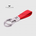 Брелок кожаный для ключей TERGAN 0248 На два кольца  KIRMIZI DANA BASKILI NAPPA Красный/Розовый