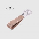 Брелок кожаный для ключей TERGAN 0248 На два кольца  KUM ARSEL Кофе с молоком