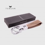 Брелок кожаный для ключей TERGAN 0248 На два кольца  KUM ARSEL Кофе с молоком