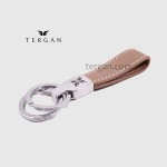 Брелок кожаный для ключей TERGAN 0248 На два кольца  KUM ARSEL Кофе с молоком