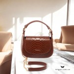 Сумка женская Кросс-боди TERGAN 80199 кожаная TABA PYTHON коричневая 