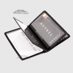 Обложка кожаная для ID паспорта TERGAN 1601  SIYAH FLAMINGO ROLAX Черный