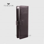 Визитница кожаная TERGAN 1514 для дисконтных карт и чужих визиток Lazer Black  Черный