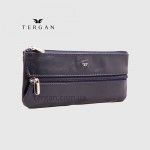 Ключница TERGAN 0157 Кожаная на молнии с двумя отделениями для ключей среднегоо размера  LACIVERT RUSTIC Синий Синий