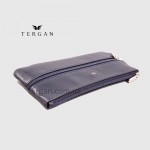 Ключница TERGAN 0157 Кожаная на молнии с двумя отделениями для ключей среднегоо размера  LACIVERT RUSTIC Синий Синий