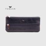 Ключница TERGAN 0157 Кожаная на молнии с двумя отделениями для ключей среднегоо размера  LACIVERT RUSTIC Синий Синий