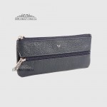 Ключница TERGAN 0157 Кожаная на молнии с двумя отделениями для ключей среднегоо размера  LACIVERT LATIGO Темно Синий Синий