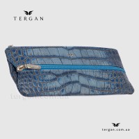 Ключница кожаная TERGAN 0157 MAVI CROCO Серый