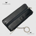 Ключница TERGAN 0157 Кожаная на молнии с двумя отделениями для ключей среднегоо размера  SIYAH RUSTIC Черный