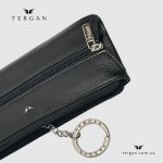 Ключница TERGAN 0157 Кожаная на молнии с двумя отделениями для ключей среднегоо размера  SIYAH RUSTIC Черный