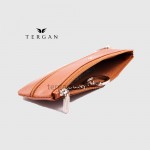 Ключница TERGAN 0157 Кожаная на молнии с двумя отделениями для ключей среднегоо размера  06TABA RUSTIC Коричневый