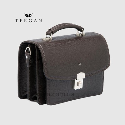 Барсетка TERGAN 22133 кожаная классическая на три отделения с ремнем через плечо KAHVE FLOATER Коричневый