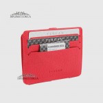 Картхолдер TERGAN 1531 На кнопке кожаный на 10 карт  KIRMIZI FLOATER Красный/Розовый