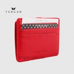 Картхолдер TERGAN 1531 На кнопке кожаный на 10 карт  KIRMIZI RUSTIC Красный