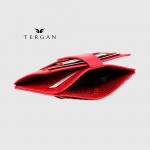 Картхолдер TERGAN 1531 На кнопке кожаный на 10 карт  KIRMIZI RUSTIC Красный