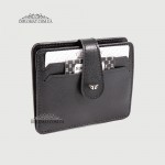 Картхолдер TERGAN 1531 На кнопке кожаный на 10 карт  SIYAH RUSTIC Черный