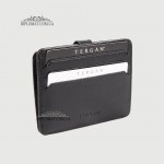 Картхолдер TERGAN 1531 На кнопке кожаный на 10 карт  SIYAH RUSTIC Черный