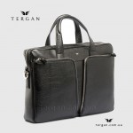 Сумка Портфель мужская кожаная TERGAN 21387 для документов А4 и ноутбука  SIYAH BUFFALO Черный
