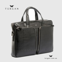 Сумка Портфель мужская кожаная TERGAN 21387 для документов А4 и ноутбука SIYAH BUFFALO