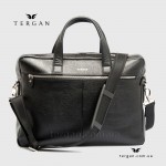 Сумка Портфель мужская кожаная TERGAN 21387 для документов А4 и ноутбука  SIYAH BUFFALO Черный