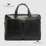 Сумка Портфель мужская кожаная TERGAN 21387 для документов А4 и ноутбука  SIYAH BUFFALO Черный