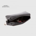 Ключница Бочонок TERGAN 0217 Кожаная на молнии и с Карабином под средний и английский ключ