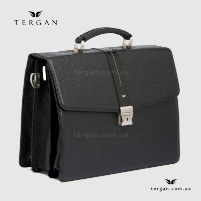 Портфель TERGAN 2906 Кожаный На три отделения и с кодовым замком SIYAH FLOATER Черный