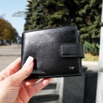 Портмоне Мужское TERGAN 1109 Закрывается хлястиком на кнопке С монетницей  SIYAH  RUSTIC Черный
