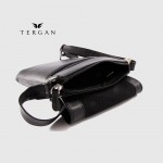 Сумка мужская TERGAN 2955 Кожаная Среднего размера Закрывается клапаном и на молнию SIYAH ARSEL Черный