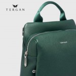 Женский кожаный рюкзак TERGAN 79384 (YESIL FLOATER) темно-зеленый для планшета и ноутбука