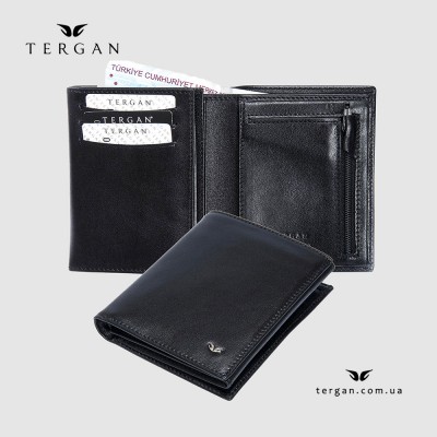 Портмоне мужское TERGAN 1430 Кожаное ВертикальноеSIYAH RUSTIC Черный